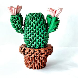 3D origami cactus, Cactus lover gift, Cactus gift idea, Home decorations, Cactus Plant Pot