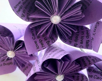 Custom Song Lyrics Origami Bouquet, Anniversary Gift