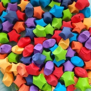Rainbow Origami Paper Stars - 100, 200, 300 pcs, Lucky Star Origami, Lucky Star Origami Paper