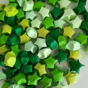 Green Origami Paper Stars - 100, 200 pcs, Lucky Star Origami, Lucky Star Origami Paper