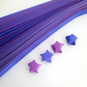 Purple shade Origami star paper strips | Star folding paper | Lucky star paper strips | packed of 200 strips
