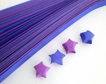 Purple Origami Star Paper Strips | Lucky Star Folding (200 count)