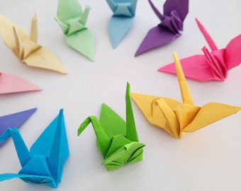 Pastel Origami Crane, Set of Origami crane, Crane decorations for Wedding, Cake decorations,  Pastel party decorations idea