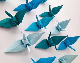 Origami crane blue shade tone | Paper cranes | Wedding decorations | origami gift | Party decorations | paper anniversary