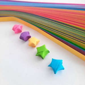 Pastel Origami star paper strips | Star folding paper | Lucky star paper strips | packed of 200 strips | Diy kit | Diy gift for adults
