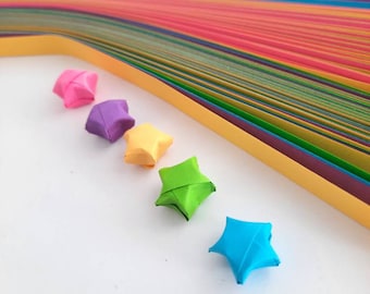Pastel Origami Star Paper Strips | DIY Craft Kit (200 Count)