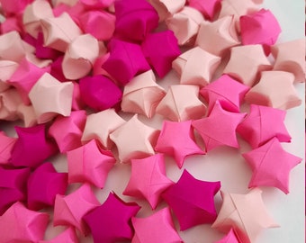 Pink Handmade Paper Stars - 100 pcs, Birthday gifts, Lucky Stars Origami, Lucky Stars, Stars, Origami, Handmade, Origami paper lucky stars