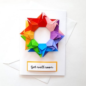 Get Well Soon Card, Hope You Feel Better Soon Card, Best Wishes For You Card Sending Love And Big Hugs Card, Rainbow Card