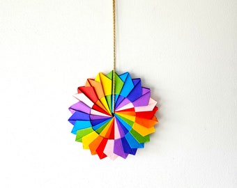 Origami Rainbow Wall Art, Christmas wreath, Christmas decoration, paper decorations, wreaths & door hangers, Christmas door wreaths