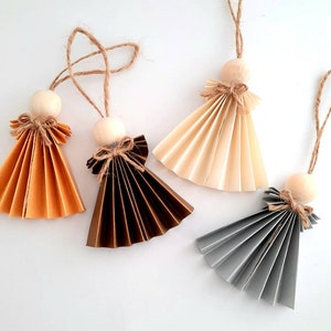 Origami ange pour sapin de Noël, décoration en papier métallique