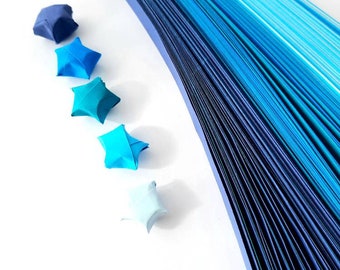 Blue Origami Star Paper Strips | DIY Craft, 200 Count