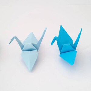 Origami crane blue shade tone Paper cranes Wedding decorations origami gift Party decorations paper anniversary image 8