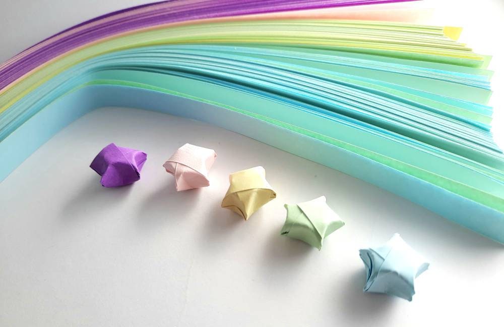 Pastel Origami Paper Stars 100, 200, 300 Pcs, Lucky Star Origami