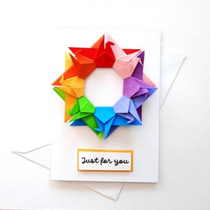 Une pensée pour vous, une carte ici pour vous, une carte juste pour vous, une carte de sympathie, une carte en origami