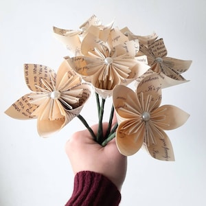 Custom Song Lyrics Bouquet, Valentines Day, Wedding Decorations, First Year Anniversary Gift For Her, Birthday Gift For Mum, Christmas gift