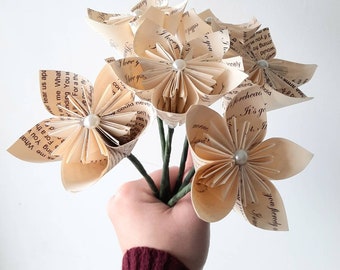 Custom Song Lyrics Origami Bouquet, Anniversary Gift