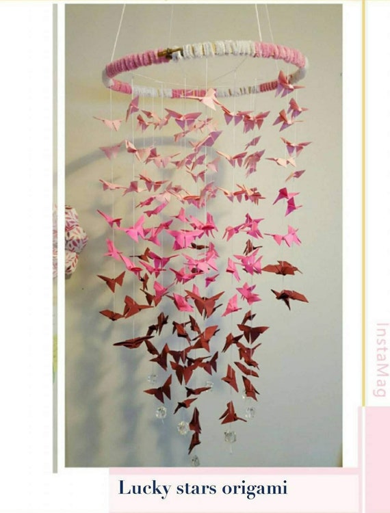 Pink Origami Butterfly Baby Mobile Nursery Room Decor Modern - Etsy