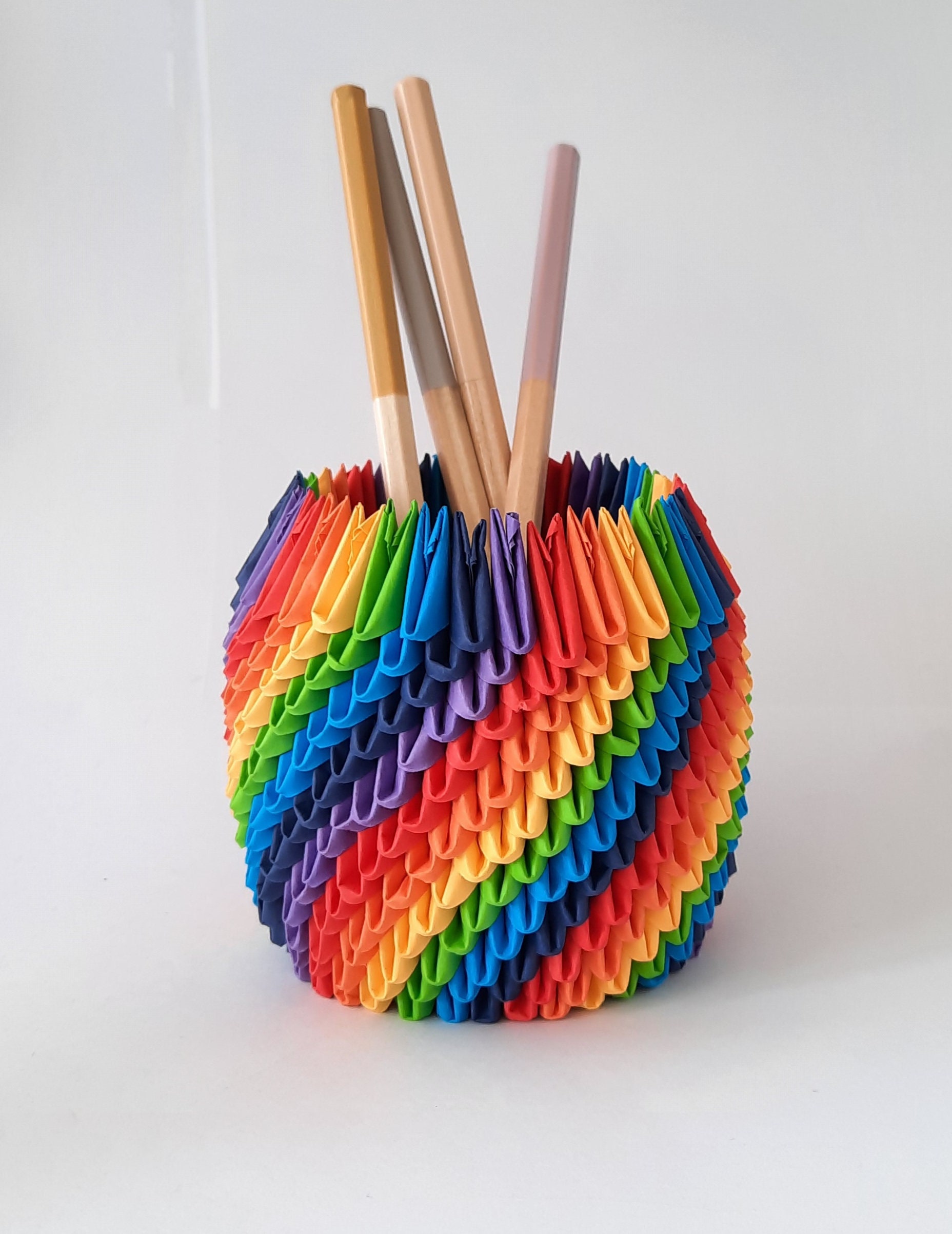 Teacher Appreciation Gift, Origami pen holder, Gift for teacher, Birthday gift, Storage organization, desk accessory