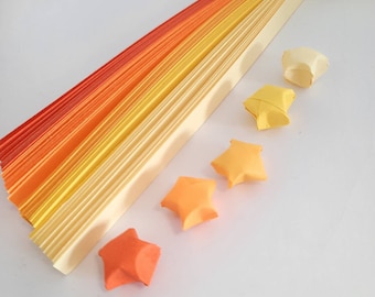 Orange & Yellow Origami Star Paper Strips | DIY Craft (200 count)