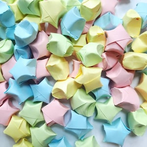 Pastel Origami Paper Stars - 100, 200 pcs, Lucky Star Origami, Lucky Star Origami Paper