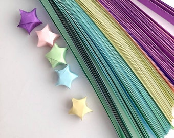 Pastel Origami Star Paper Strips, DIY Craft Kit (200 pc)