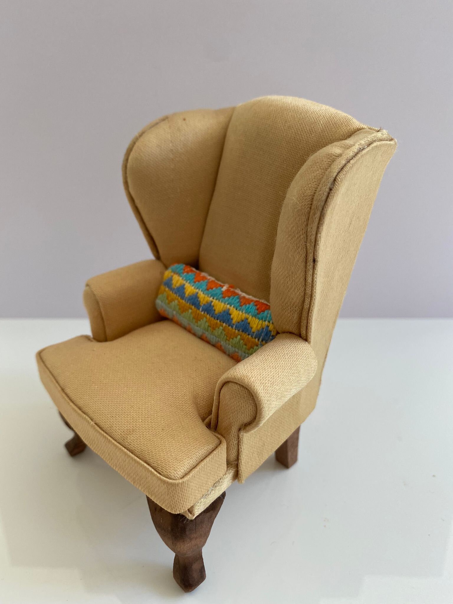 Miniature Arm Chair With the Pillow Handmade Mini Chair Etsy