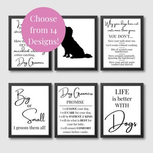 Dog Grooming Salon Wall Art Decor, Dog Grooming Salon Decor, Dog Parlour Signs, Dog Groomer Definition, Dog Grooming Signs