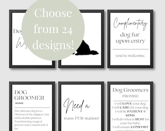 Dog Grooming Salon Wall Art Decor, Dog Grooming Salon Decor, Dog Parlour Signs, Dog Groomer Definition, Dog Grooming Signs. Font2