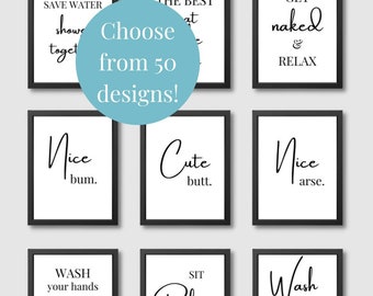 Bathroom Prints, Toilet Typography Poster, Bathroom Quote Print, Minimalist Art, Toilet Rules Picture, Bathroom Wall Art, Home Decor Gift