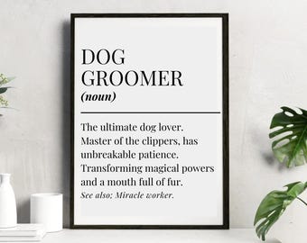 Definición de peluquero canino maestro, decoración de pared, decoración de salón de peluquería canina, letreros de salón canino, definición de peluquero canino, letreros de peluquería canina