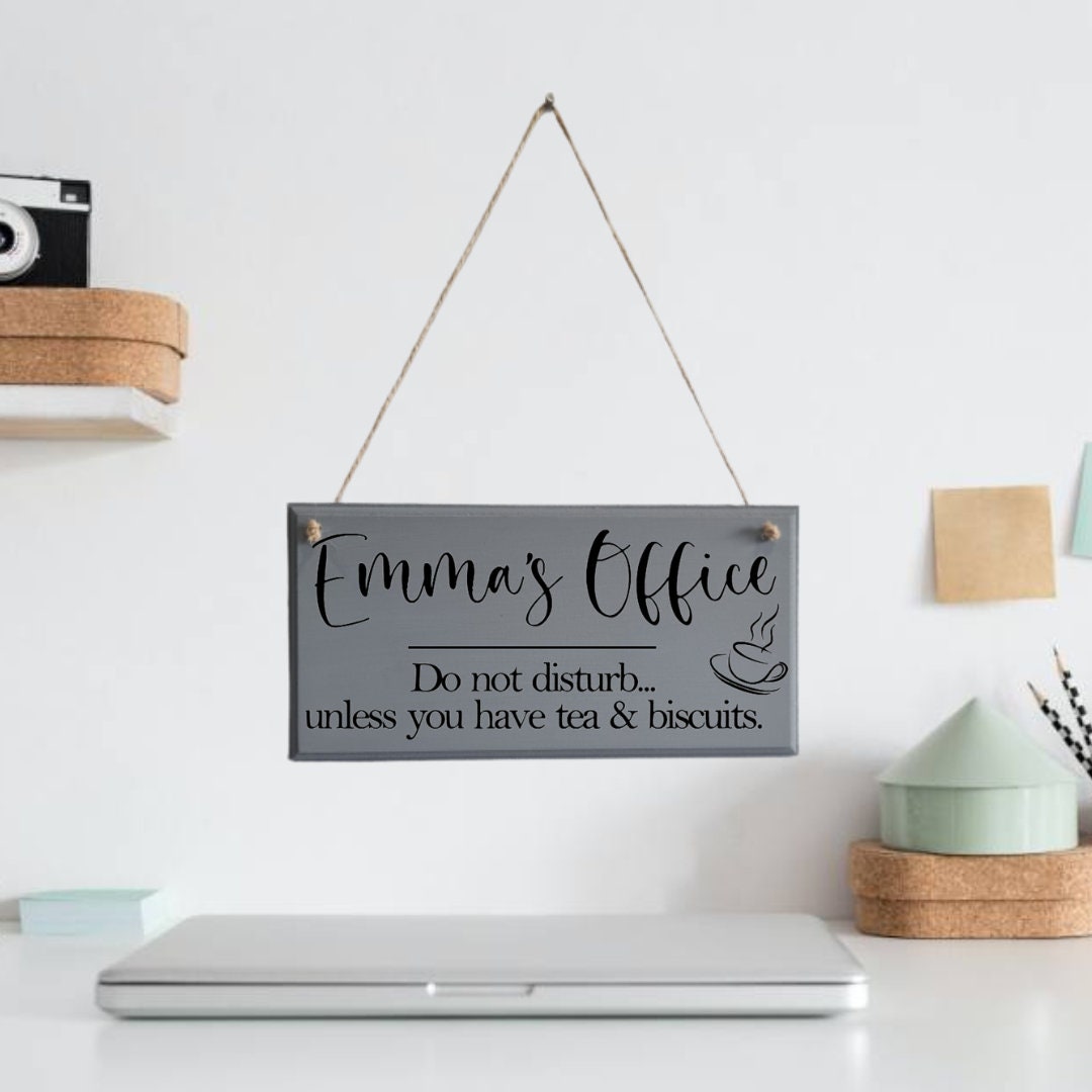 Personalised Office Sign, 'name Here' Office Sign, Names Office Plaque ...