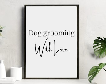 Fotos de peluquería canina, láminas de peluquero canino con cita, arte mural, póster de peluquería canina, decoración de salón canino, imágenes de peluquería canina