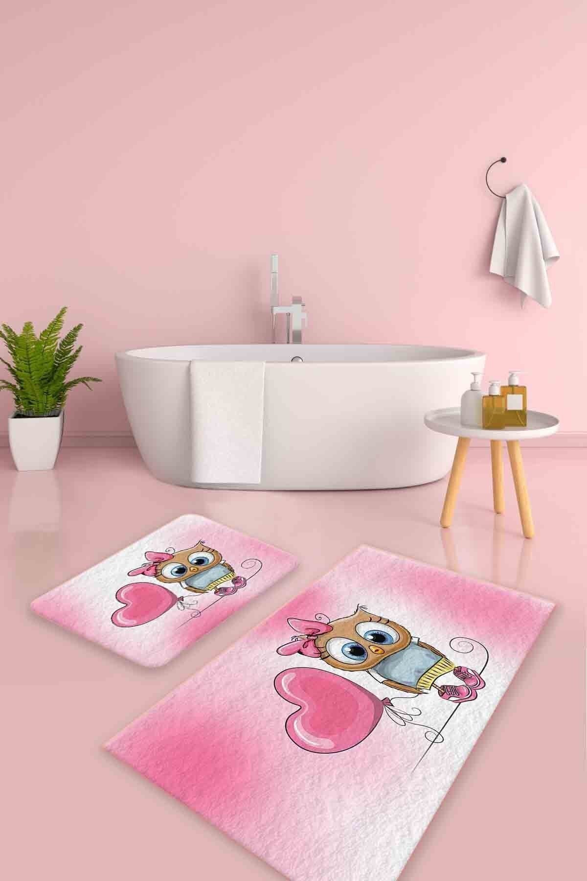 Cute Bathroom Mat Set of 2 Bath Floor Rug Non-Slip Mat | Etsy