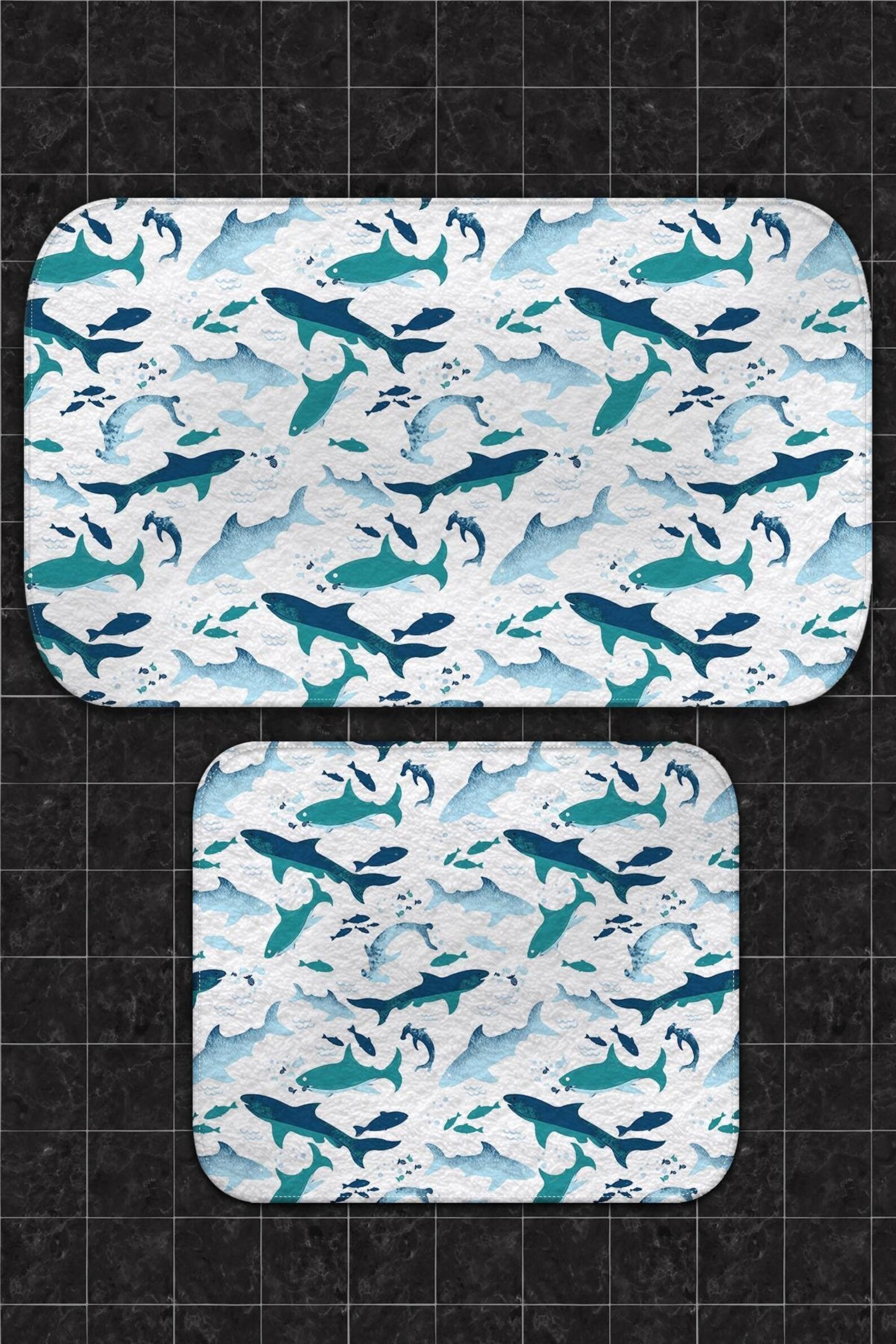 Baby Shark Bathroom Mat Set of 2 Bath Floor Rug NonSlip Etsy