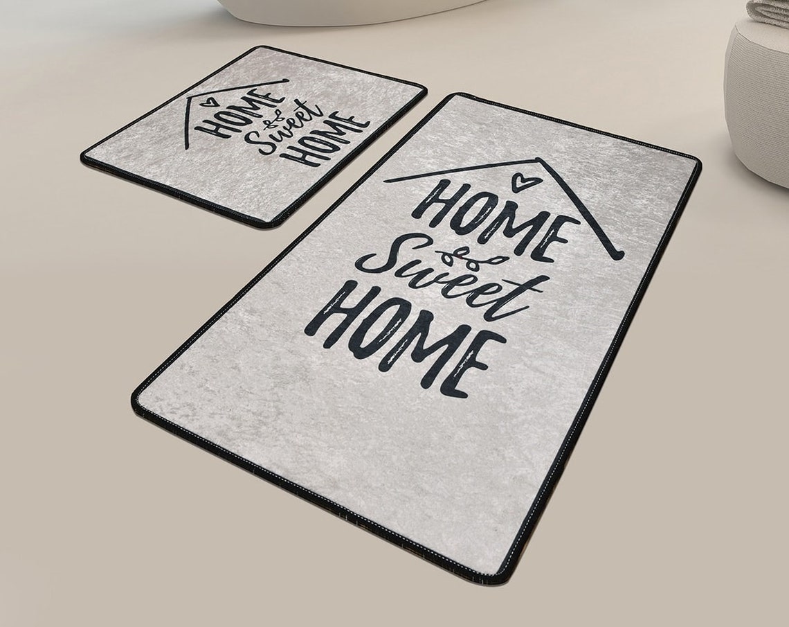 Home Sweet Home Bathroom Mat Set of 2 Bath Floor Rug Etsy