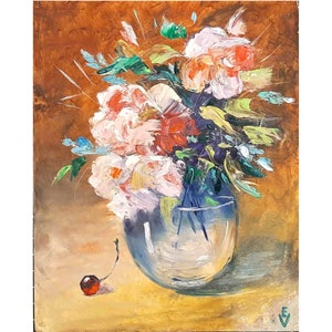 Peonies Painting Original Oil Art Still Life Artwork Floral Wall Art Floral Painting Peonies Artwork Meadow Painting 8 x 6 by ArtFromElenaV