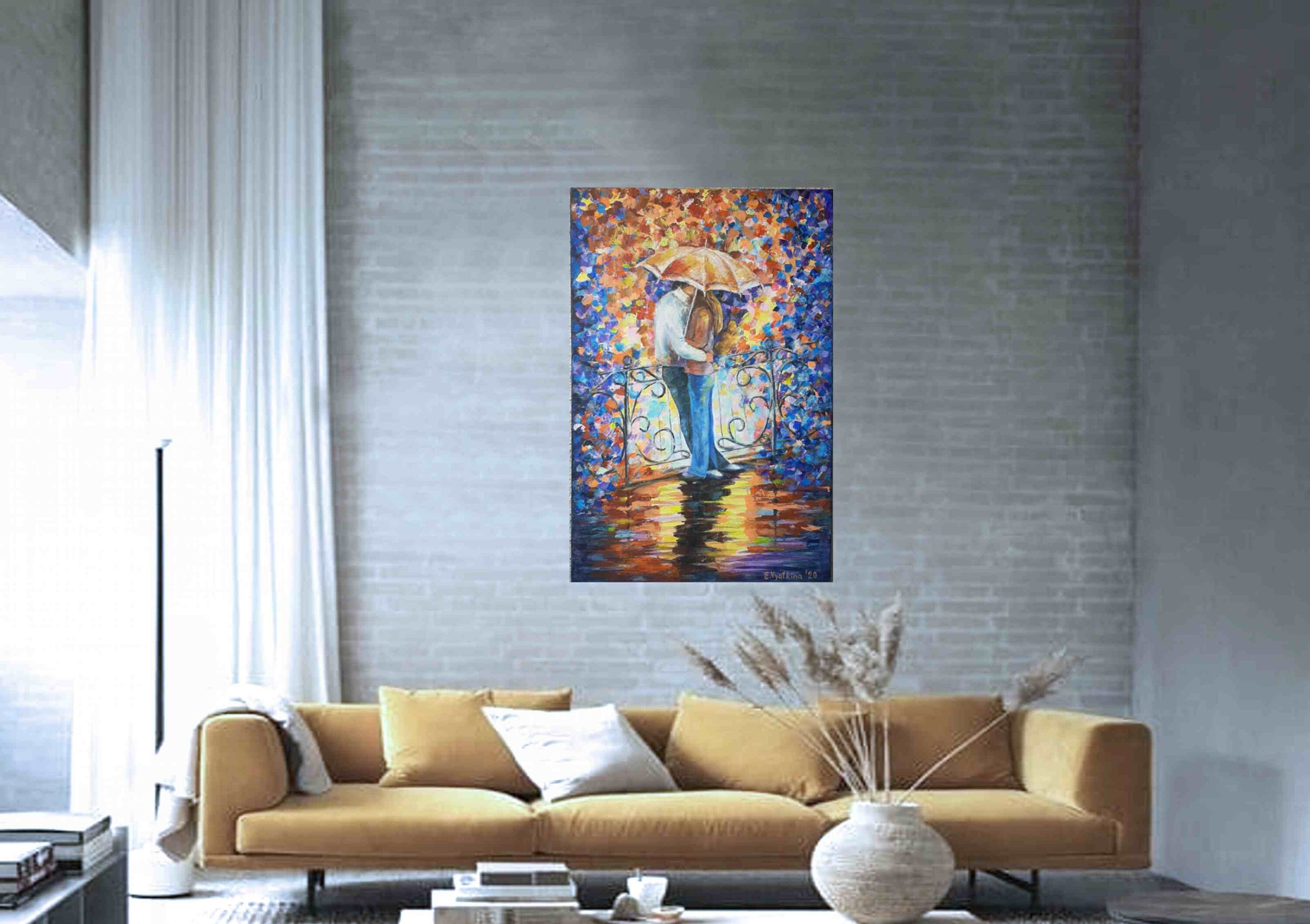 Romantisches Kunstwerk Original Acrylbild Liebe Kunstwerk Kuss Etsy.de