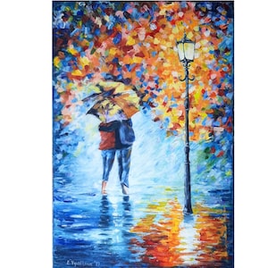Paar Gemälde Original Acrylkunst Datum Kunstwerk Regenschirm Kunstwerk Liebe Leinwand Kunst Regenschirm Kunst Romantische Wand Kunst 16 von 24 by ArtfromElenaV