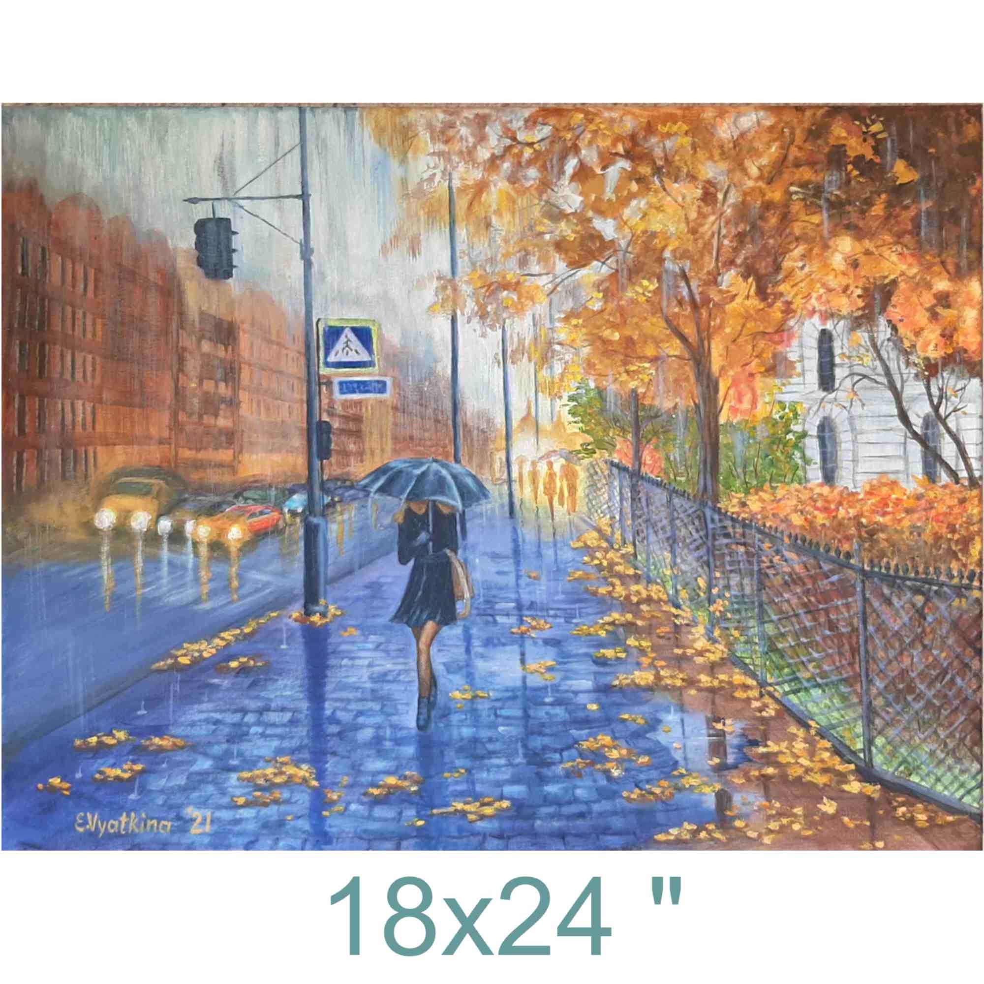 お部屋のインテリアにキレイな版画「雨の街角」 お部屋のインテリアにキレイな版画「雨の街角」 お部屋のインテリアに