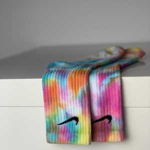 Socken tiedye Regenbogen Batik Strümpfe zdjęcie 3