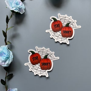 Spooky Pumpkin Sticker, Clear Sticker, Waterproof Sticker, Gift for Friend, Sticker for Laptop, Sticker for Phone, Sticker for Journal