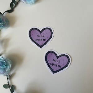 continuaremos adesivo, adesivo de meu romance químico, adesivo emo, emo mais velho, adesivo de coração, adesivo para diário, adesivo para laptop