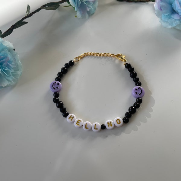 pearl bracelet ‚hell no‘, colourful bracelet, gift for friend, gift for boyfriend, gift for girlfriend