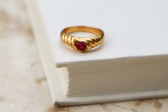 Vintage 18k Gold Electroplated Bright Pink Cubic … - image 10