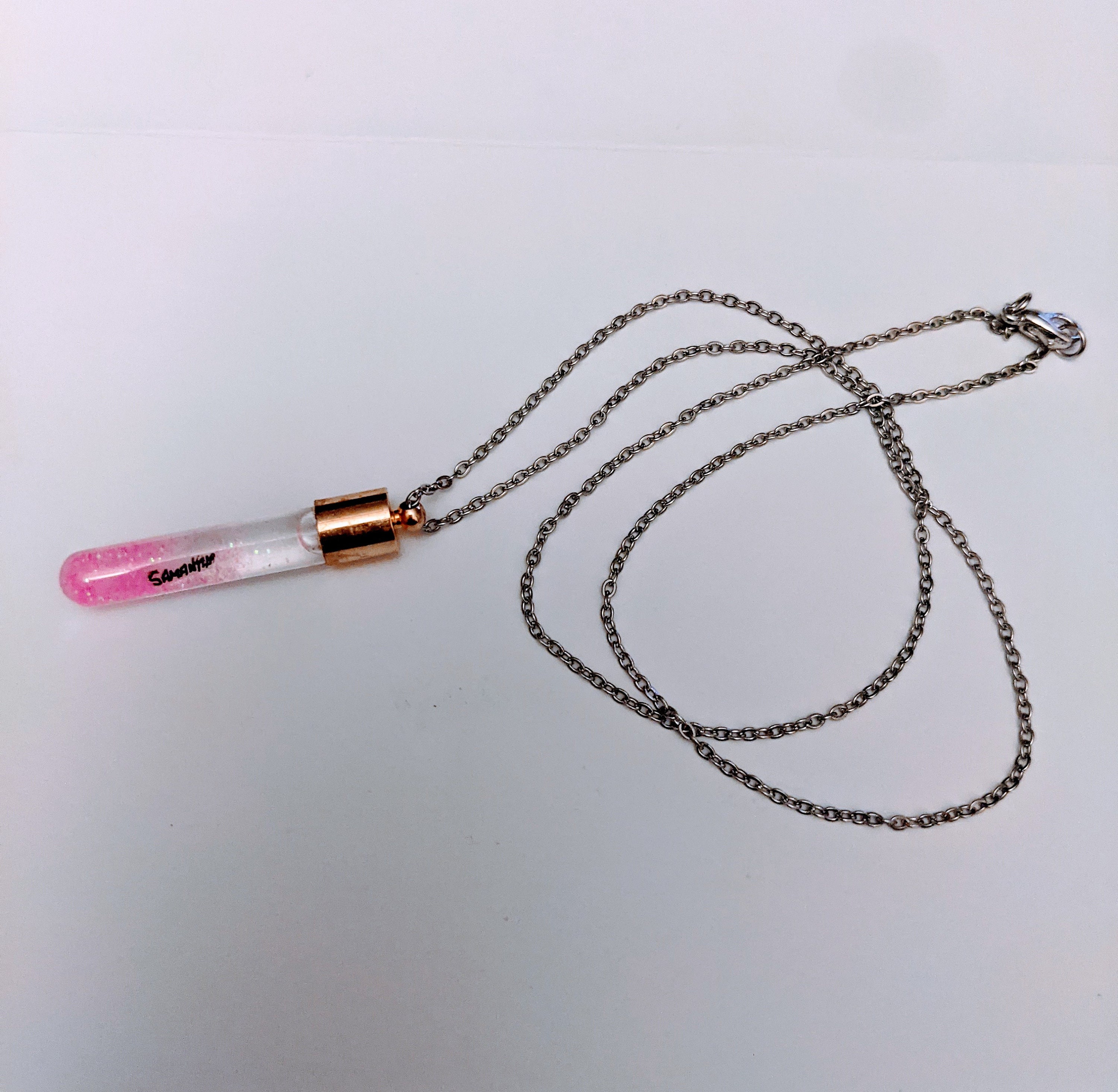 Rice Writing Test Tube Necklace Etsy