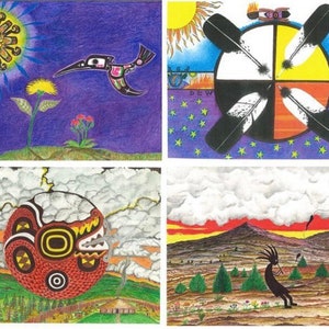 OSO Blanco 4 pack greeting cards 100% native art C.A.P (children’s art project) proceeds go to the children of Chiapas in the Zapatista zone