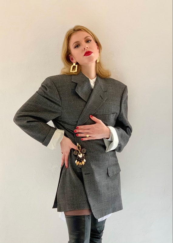 Oversized Lanvin Vintage 70s Wool Blazer