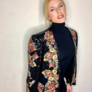 Women’s 80s Murek Silk Blazer with Embroidery Sequins
