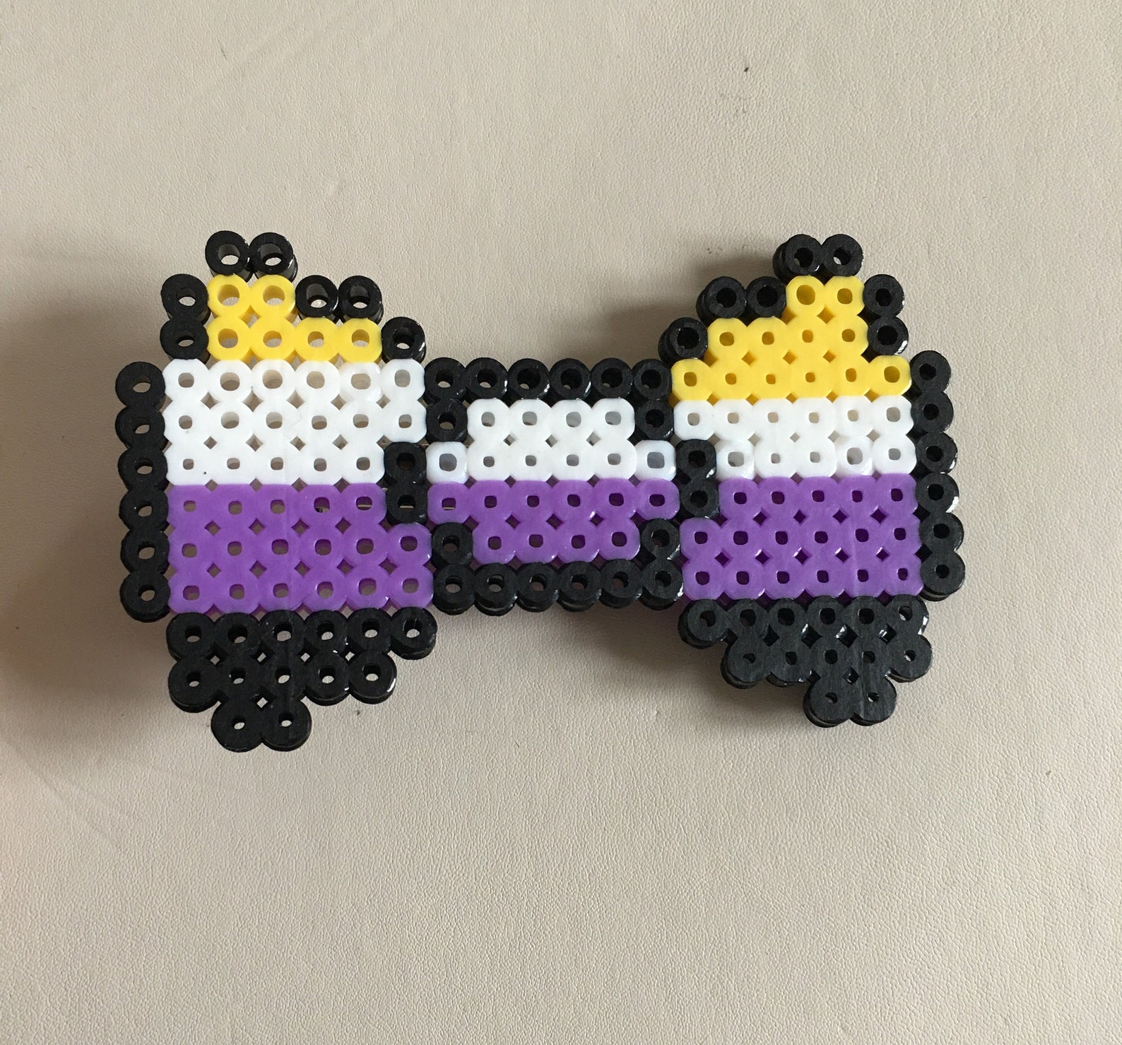 Non Binary Perler Bead Hair Bow Etsy