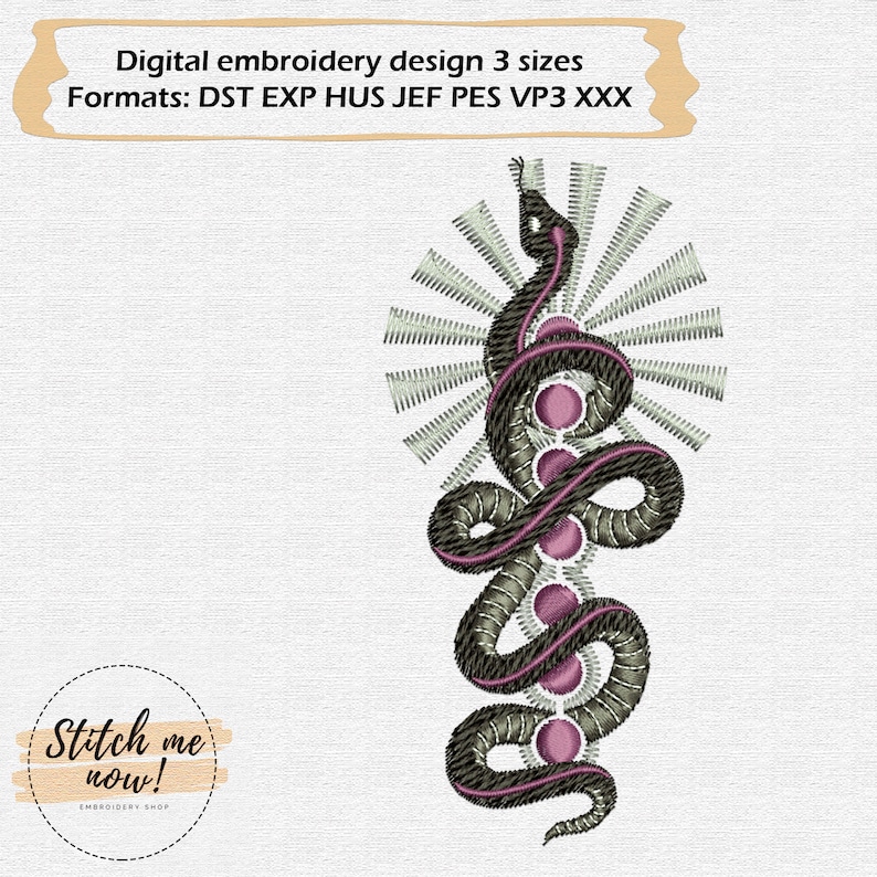 Pes Format Snake Magic Snake Machine Embroidery Design - Etsy